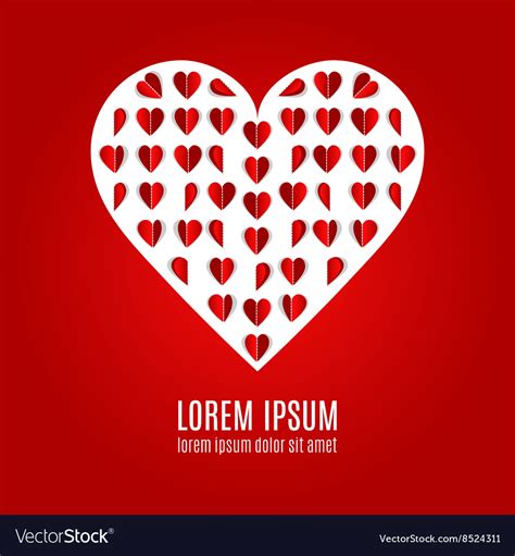 Origami heart love poster Royalty Free Vector Image