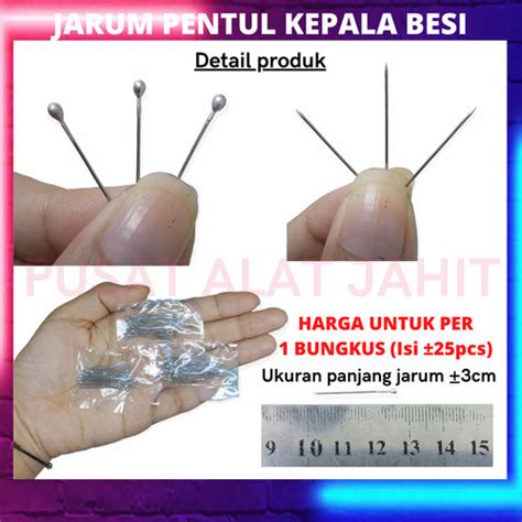 Jual Jarum Pentul Mutiara Murah Steinless Steel Kepala Besi Per 1