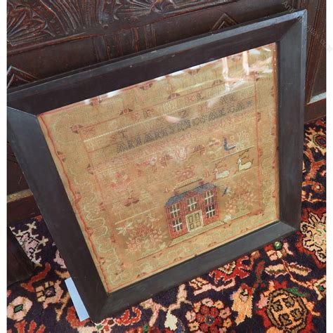 Antiques Atlas Georgian Framed Sampler With House