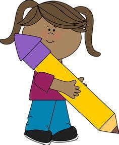 Girl Holding Pencil Clip Art Clip Art Library