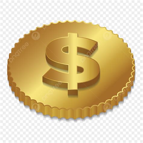 Gold Coin Dollar Vector Art PNG 3d Realistic Gold Coin With Dollar