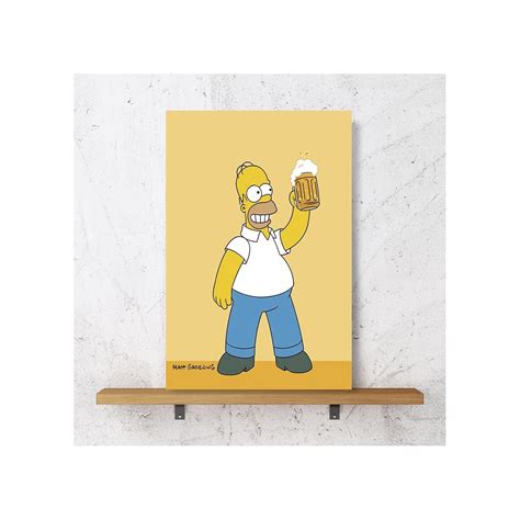 Placa Decorativa Homer Simpson Bebendo Cerveja