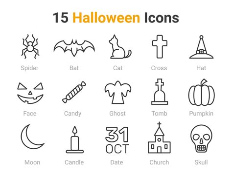 Halloween Icons Set Of Vector Signs And Symbols 27205764 Vector Art At