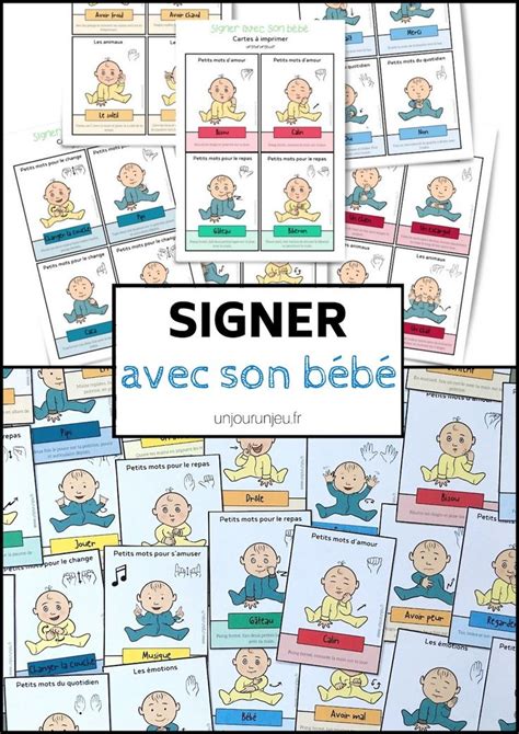 Signer avec son bébé 52 cartes à télécharger gratuitement Langage