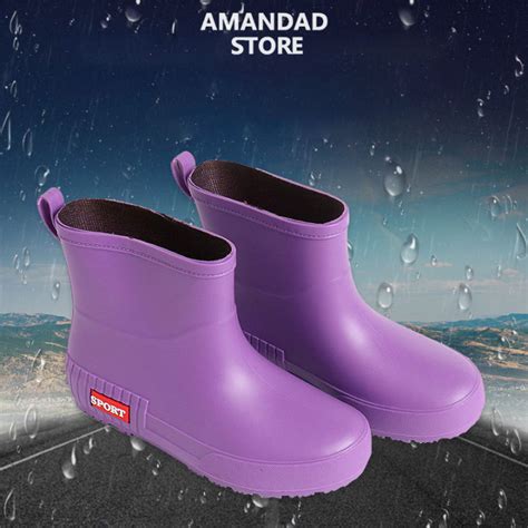 Qiaoyiluo Fashion Rain Shoes Rain Boots Adult Short Rain Boots Waterproof And Non Slip Rain