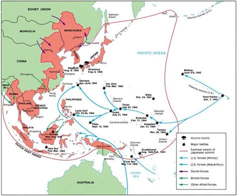 Pacific War Map 1 World War 2 The Axis Road To Pearl Harbour Pin