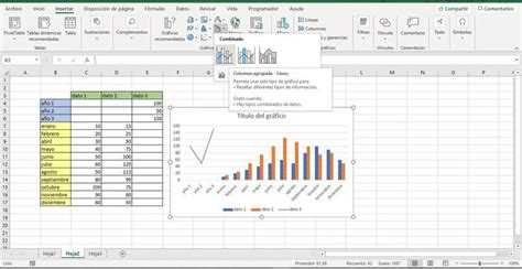 Cómo Crear en Excel un Gráfico de Columnas Combinado con Líneas