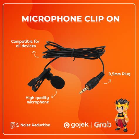 Jual Mic Clip On Microphone Jack 3 5mm Jepit Universal HP PC Laptop