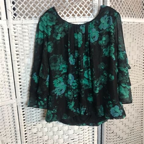 Roz Ali Tops Nwt Dressbarn Roz Ali Womens Floral Bell Sleeve