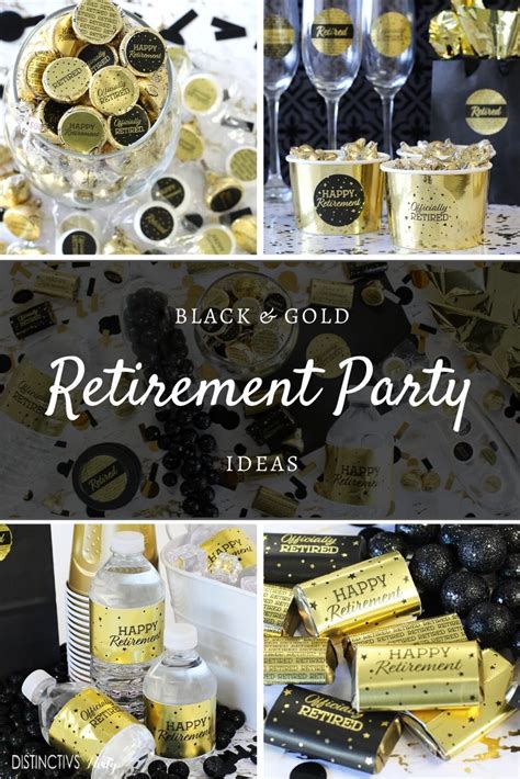 Black And Gold Retirement Party Supplies Distinctivs Retirement