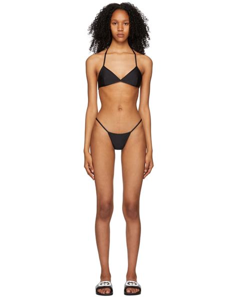 Gucci Thong Interlocking G Bikini In Black Lyst Canada