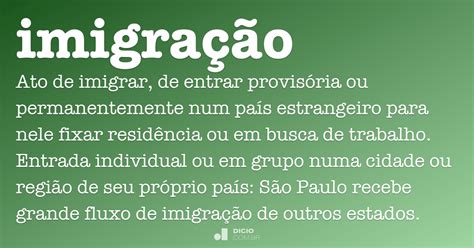 Imigração Dicio Dicionário Online De Português