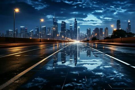 Night City Road Stock Photos, Images and Backgrounds for Free Download