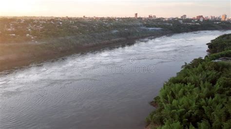 Ponte Da Amizade In Foz Do Igua U Aerial View Of The Friendship Bridge