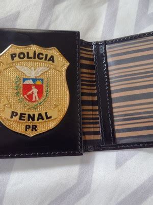 Carteira Em Couro Brasao Policia Penal Parana Compre Produtos