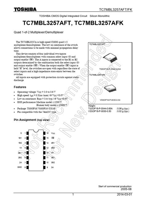 Tc Mbl Afk Data Sheet Toshiba Semiconductor