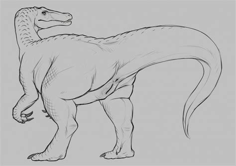 Rule 34 2018 Anus Ass Baryonyx Claws Dinosaur Female Feral Genitals Looking Back Monochrome