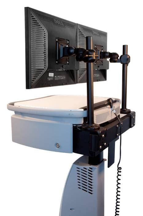 The Howard Medical Dual Monitor Mount Hi Care Cart Dual Monitor Cart