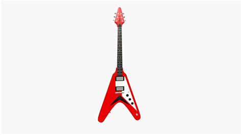 Flying V Electric Guitar 02 - Red 3D Model by gsommer