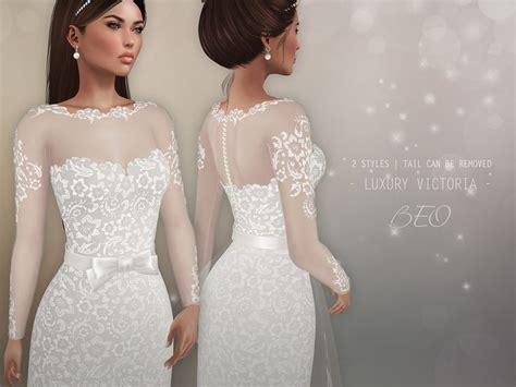 Beo Luxury Victoria Wedding Gown The Sims 4 Packs Sims 4 Cas Mods Sims 4 Mods