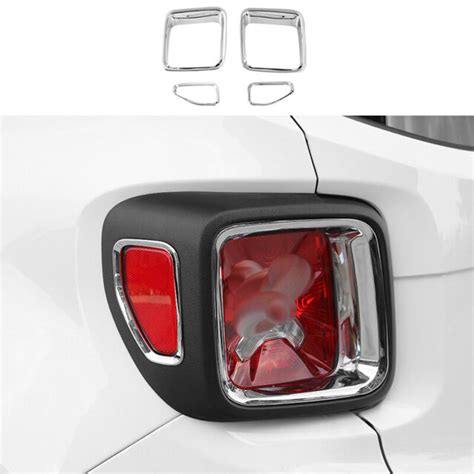 Rear Tail Light Lamp Cover Trim Pcs Abs Chrome Fit For Jeep Renegade