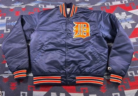 Vintage Starter Detroit Tigers Mlb Satin Jacket Mens M Usa Made 80s