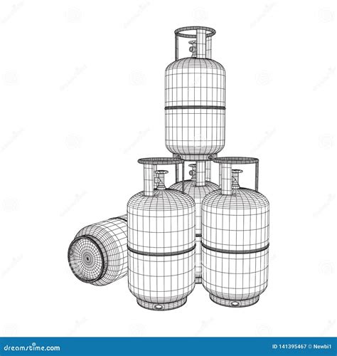 Wireframe Inflamable Del Dep Sito De Gasolina Ilustraci N Del Vector