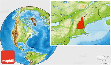 Physical Location Map Of New Hampshire