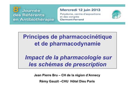 PDF Principes de pharmacocinétique et de pharmacodynamie Impact