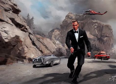 Scene Of Action Of James Bond Concept Art Oil Stable Diffusion Openart