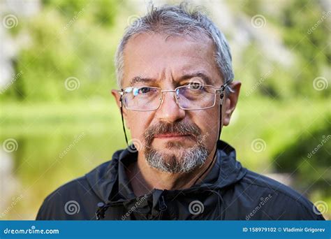 Serious Mature Man With Glasses Stock Photo Image Of Older