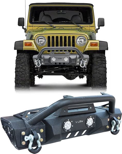 Luywte New Steel Stubby Front Bumper With Winch Plateandround