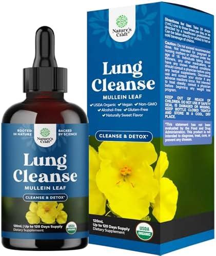 Amazon Usda Organic Mullein Leaf Drops Herbal Lung Detox