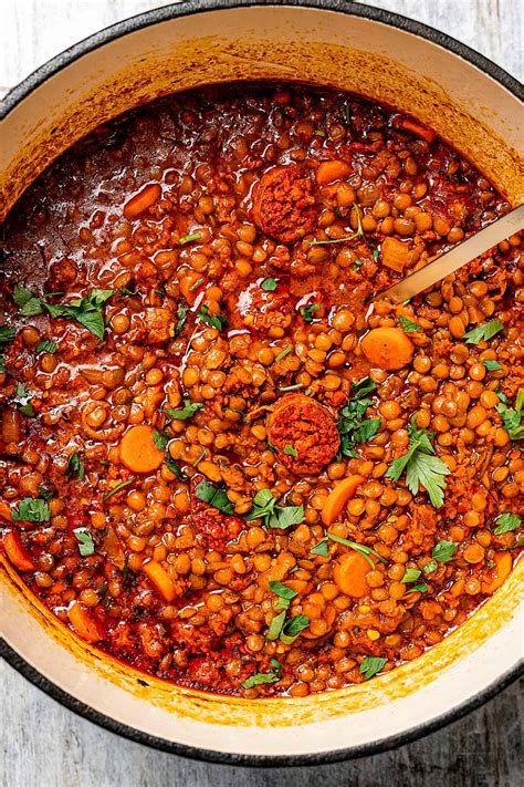 lentil  chorizo soup diethood