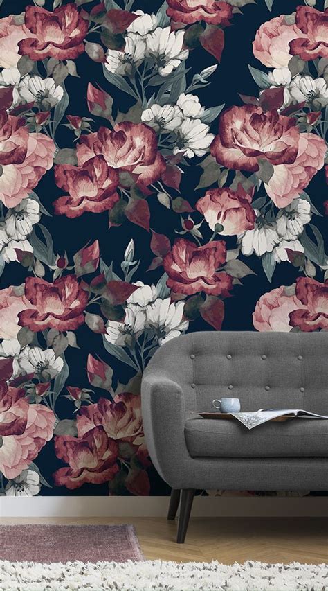 8 Dark Floral Wallpapers To Create A Striking Space Hovia Floral Wallpaper Mural Wallpaper