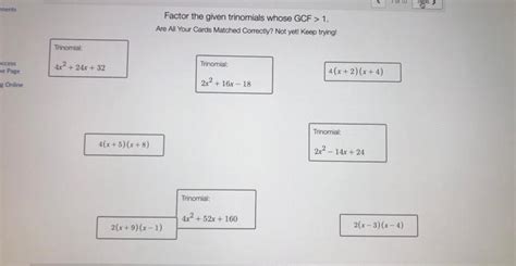 Solved Factor The Given Trinomials Whose Gcf 1 Are All Your