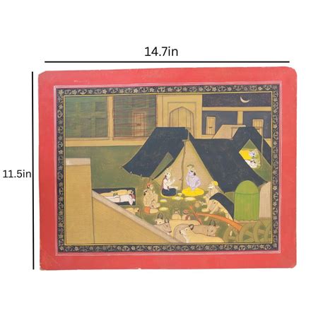 vintage kangra school indian miniature painting krishna balram
