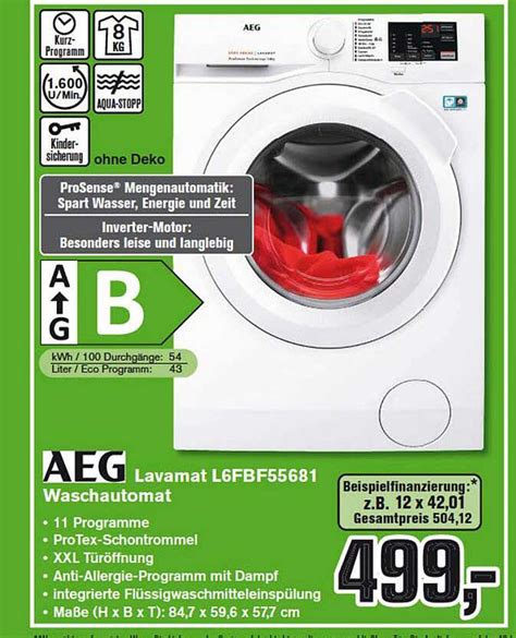 Aeg Lavamat L6fbf55681 Waschautomat Angebot Bei Alphatecc 1Prospekte De