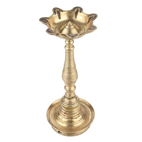 Handmade Golden Brass Nilavilakku Oil Lamp From Kerala