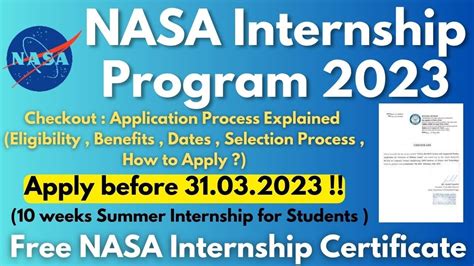 NASA Internship Program 2023 Summer Internship For Students Stipend