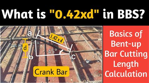 What Is 0 42 X D In Crank Bar Bent Up Bar Cutting Length Formula