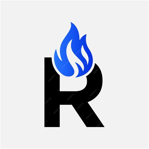 Premium Vector | Blue fire logo on letter r template blue fire on r ...