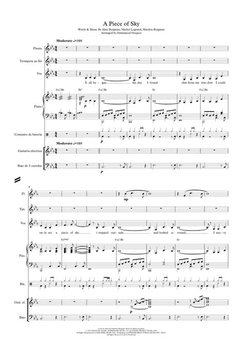 A Piece Of Sky arr Emmanuel Vázquez by Marilyn Bergman Sheet Music