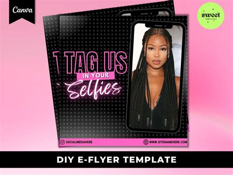 Tag Us In Your Selfie Flyer We Love Selfies Branding Diy Social Media