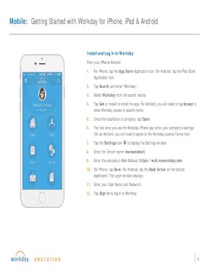 Fillable Online Mobile Getting Started With Workday For Iphone Ipad