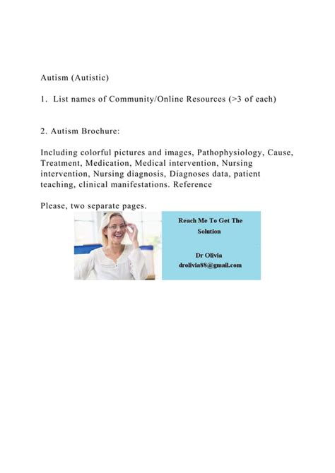 Autism Autistic 1 List Names Of CommunityOnline Resource Docx