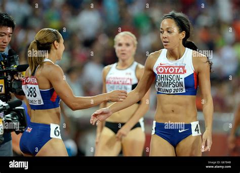 Great Britain S Katarina Johnson Thompson Right And Jessica Ennis