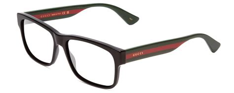 GUCCI GG0340S Designer Reading Glasses Gloss Black Red Stripe Green ...