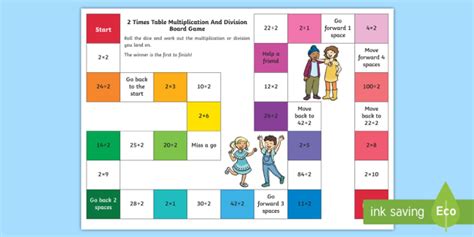 2 Times Tables Game | Times Table Board Games | KS1