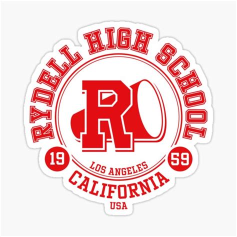 Grease Rydell High School La California Usa Sticker For Sale By